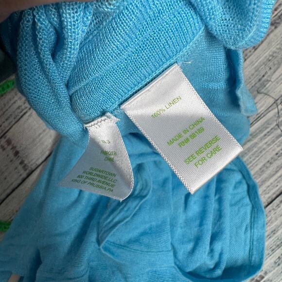 Lilly Pulitzer 100% Linen Cap Sleeve Tunic XS Blue - Picture 8 of 8